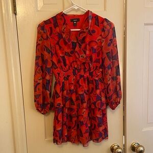 Aqua Girls Red and Purple Abstract Dress